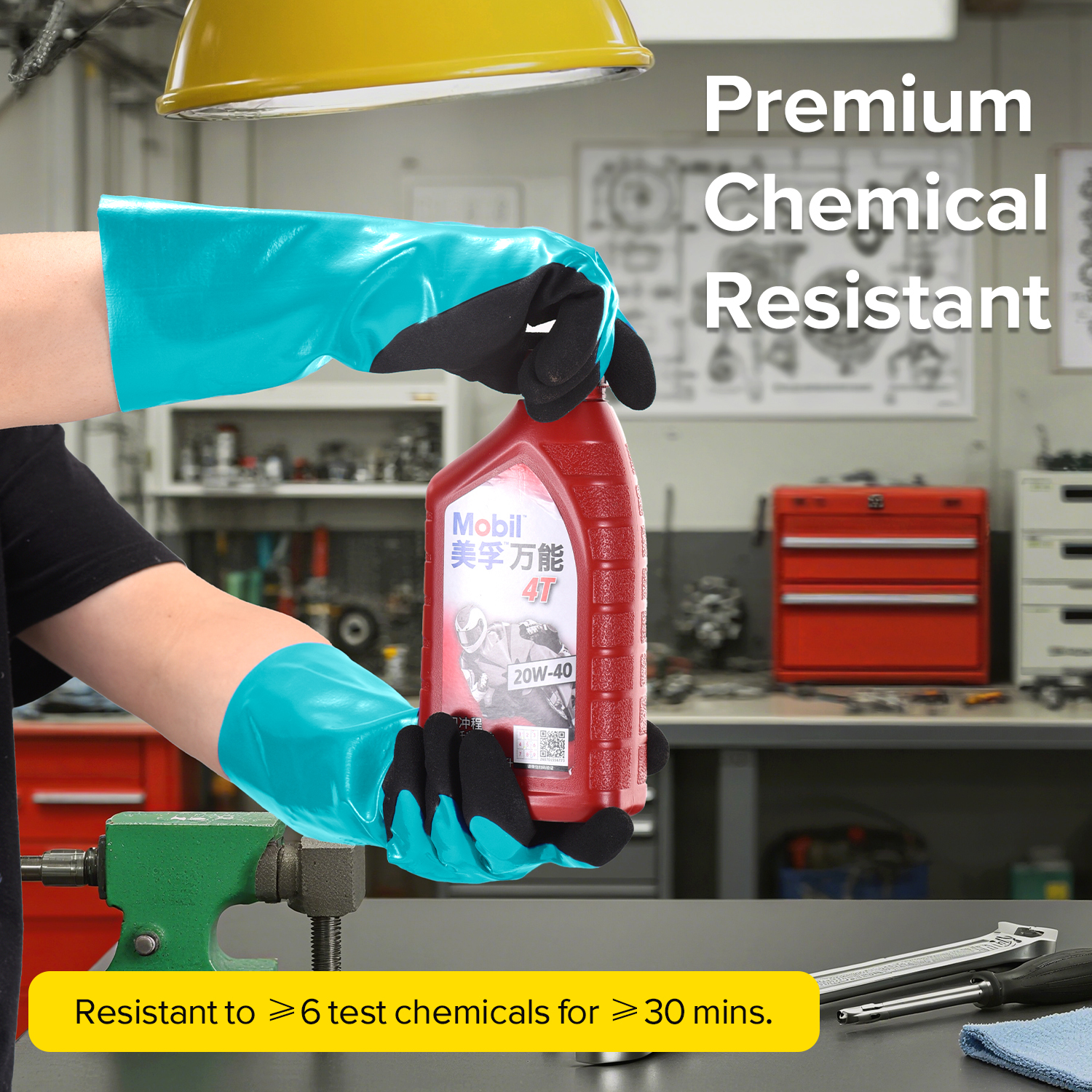 Guantes de trabajo resistentes a productos químicos y aceites NSL1868
