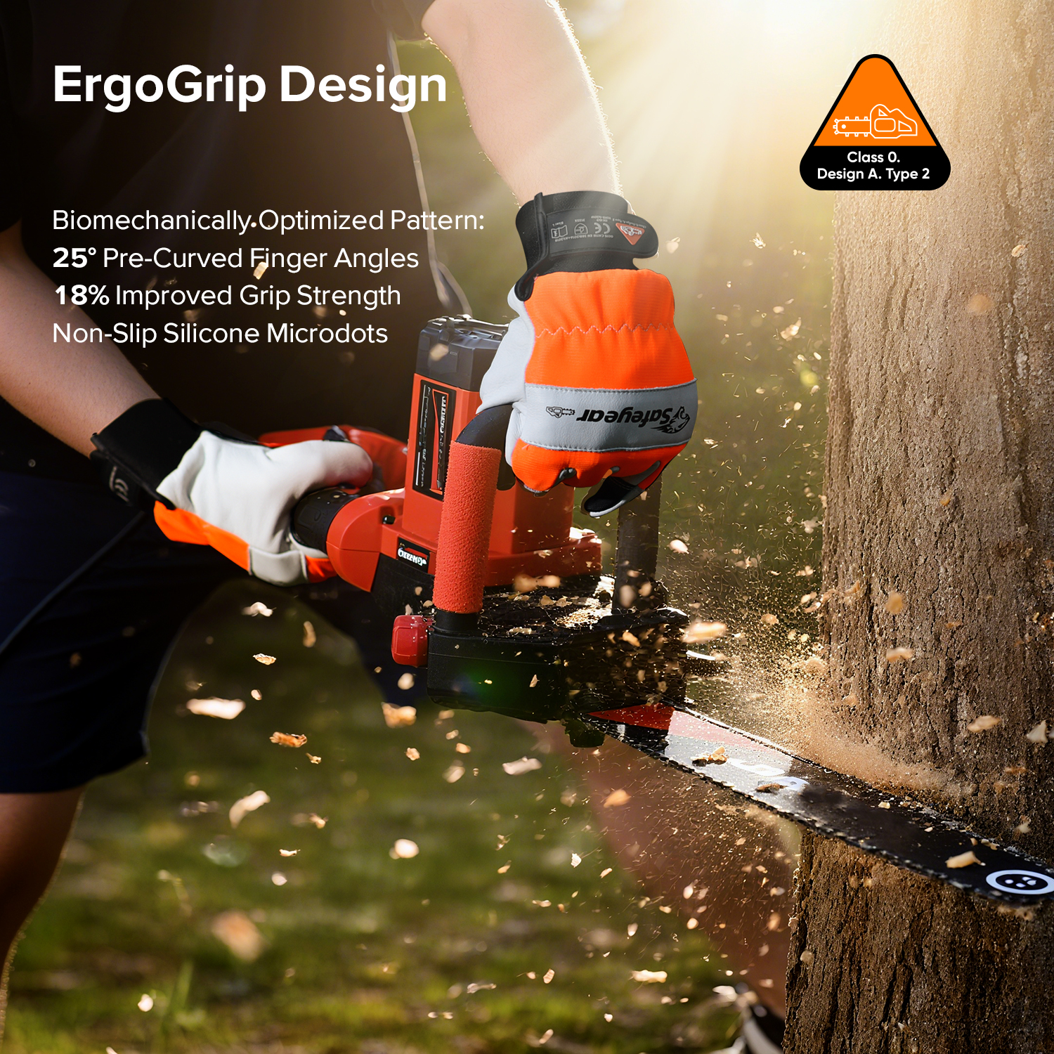 Guantes de motosierra forestal para tala profesional | EN 11393