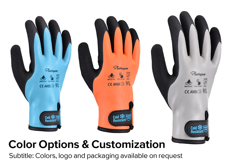 Guantes de trabajo impermeables para clima frío | Aislamiento Térmico