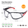 Gafas de seguridad antivaho para lugares de trabajo polvorientos con revestimiento de espuma | ANSI Z87.1 y EN166 SG037 Rojo