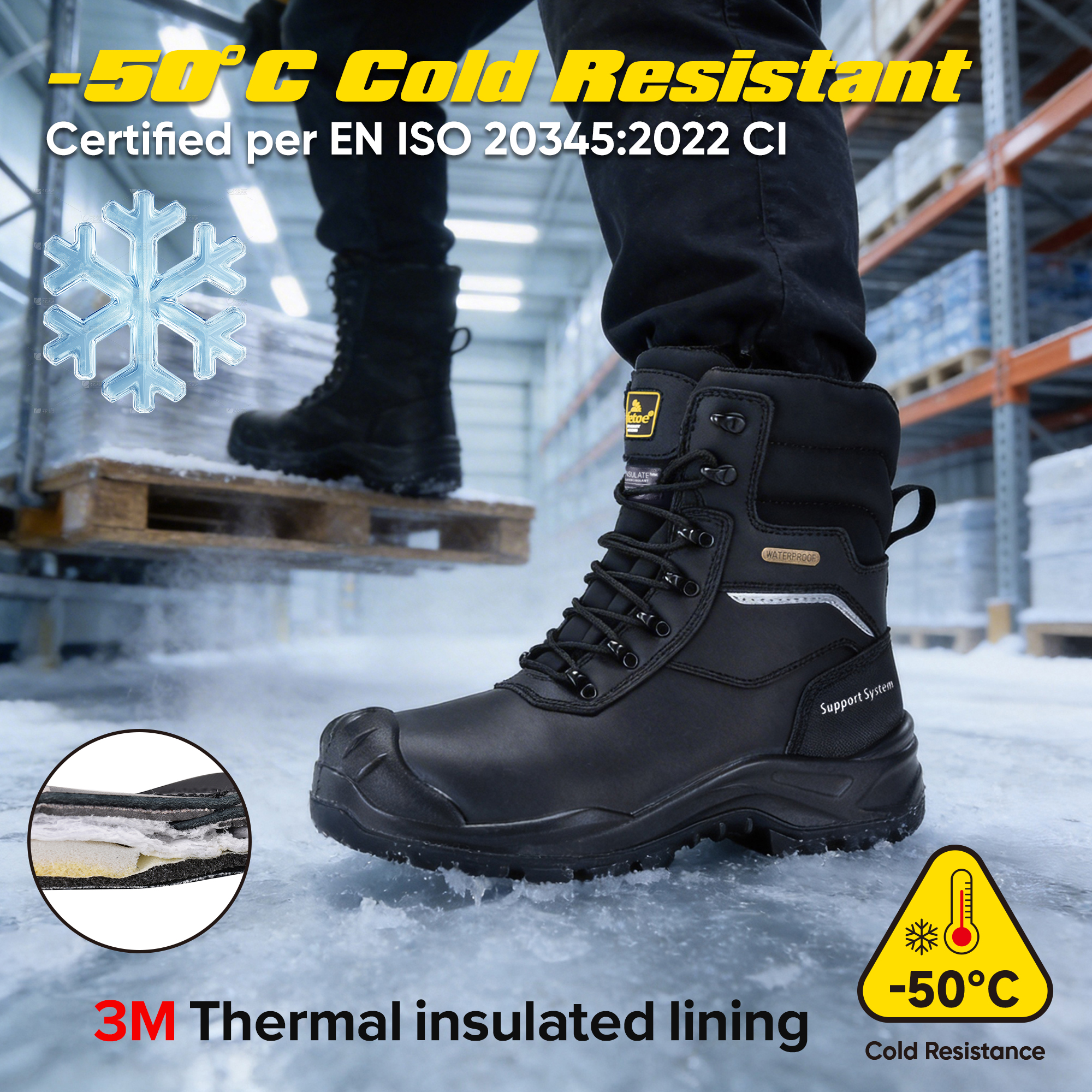 Safetoe Botas de seguridad de invierno IceGrip Arctic-Zip H-9552 IceGrip