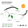 Gafas de seguridad antivaho y antiarañazos ANSI Z87.1 CE EN166 SG003 Verde