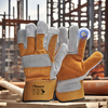 Guantes de cuero de trabajo Guantes de cuero reforzado Guantes de cuero de impacto Corte 5 FL-1015 Amarillo