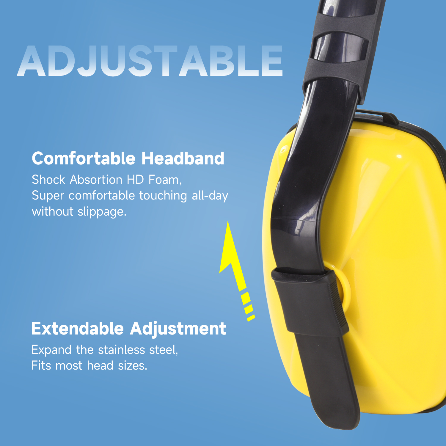 Ayudas de cancelación de ruido Muffs de oído protectores EM-5003 Amarillo