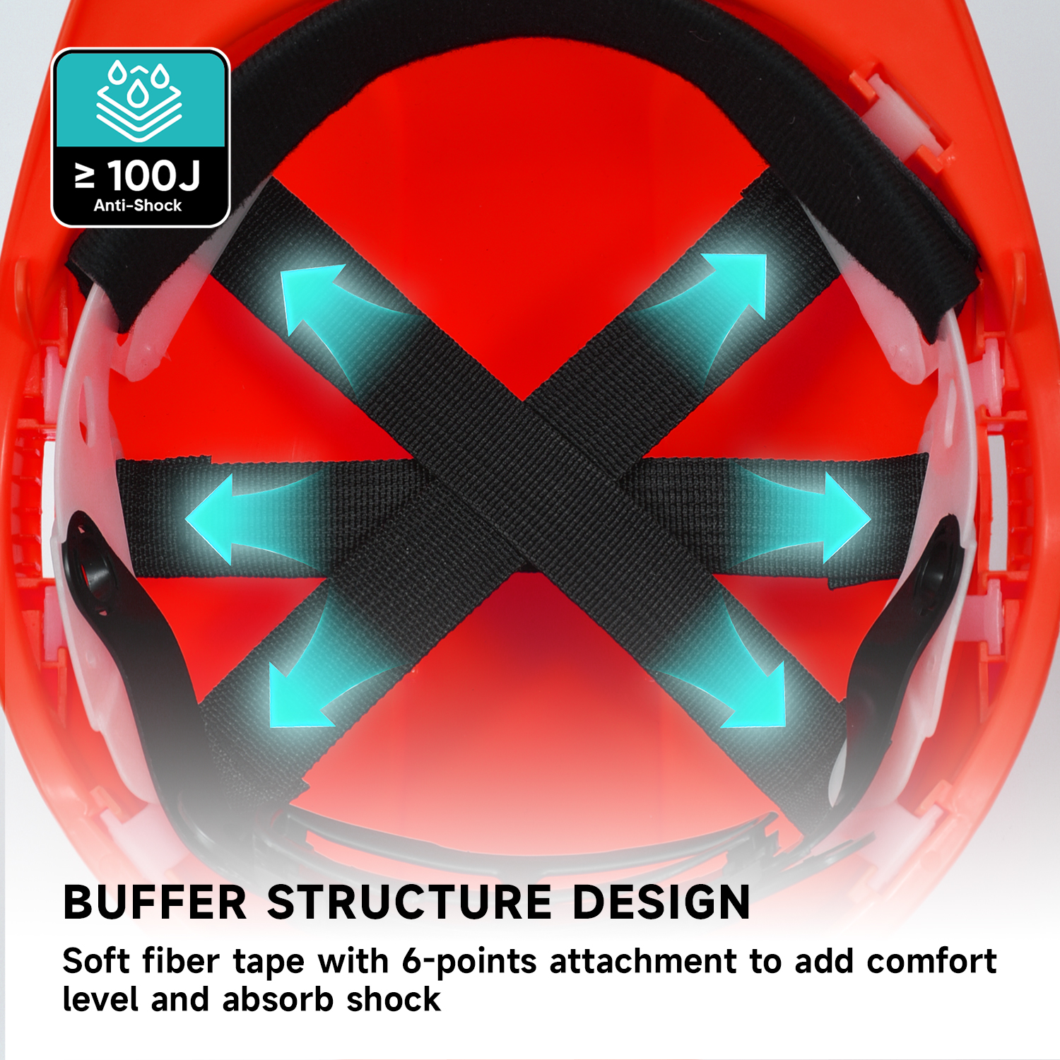 Casco de trabajo de construcción roja W-002 