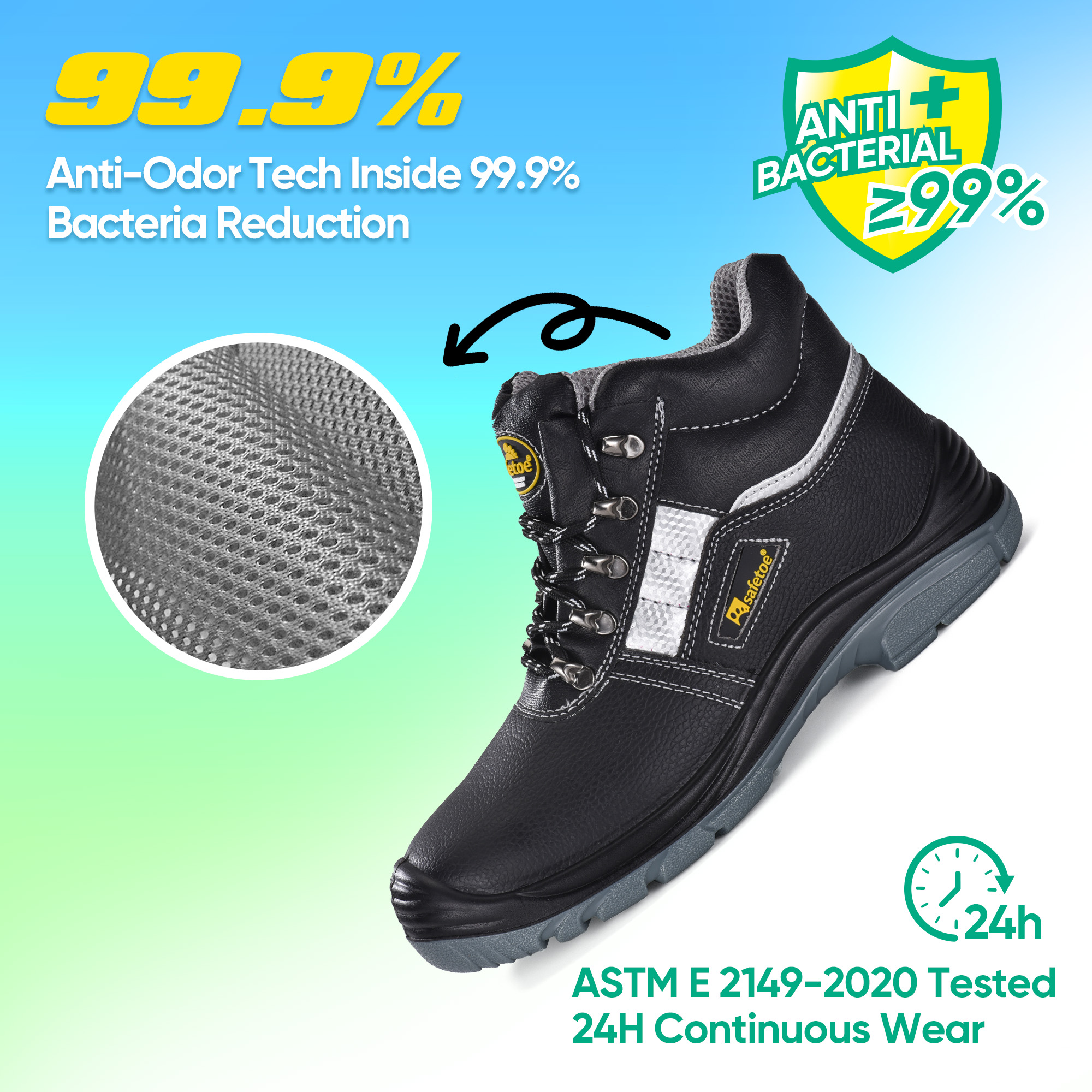 Botas de trabajo protectores de punta de acero inoxidable Vortigard ™ M-8027
