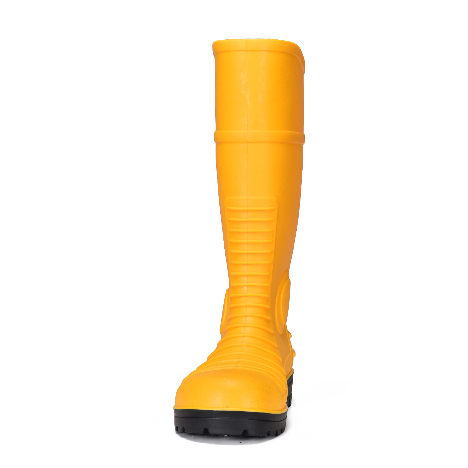 Botas de lluvia amarillas de seguridad de PVC para minería con punta de acero W-6055 Amarillo