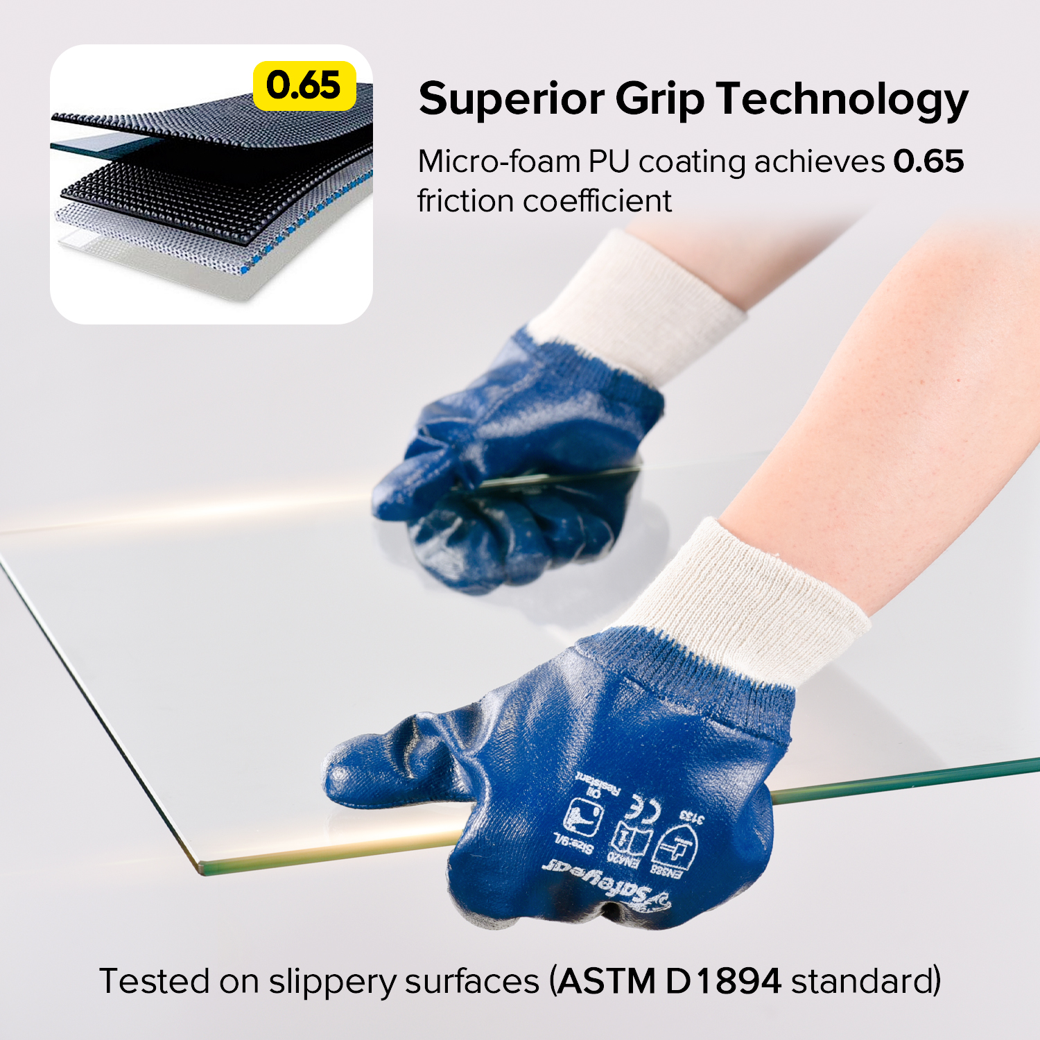 Guantes industriales de seguridad recubiertos de nitrilo FD1289