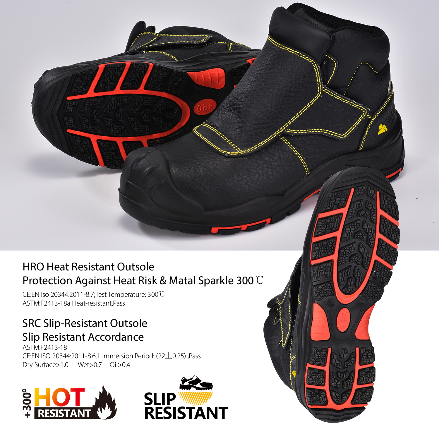 Botas de soldadura de trabajo de seguridad duraderas para trabajadores soldadores M-8387