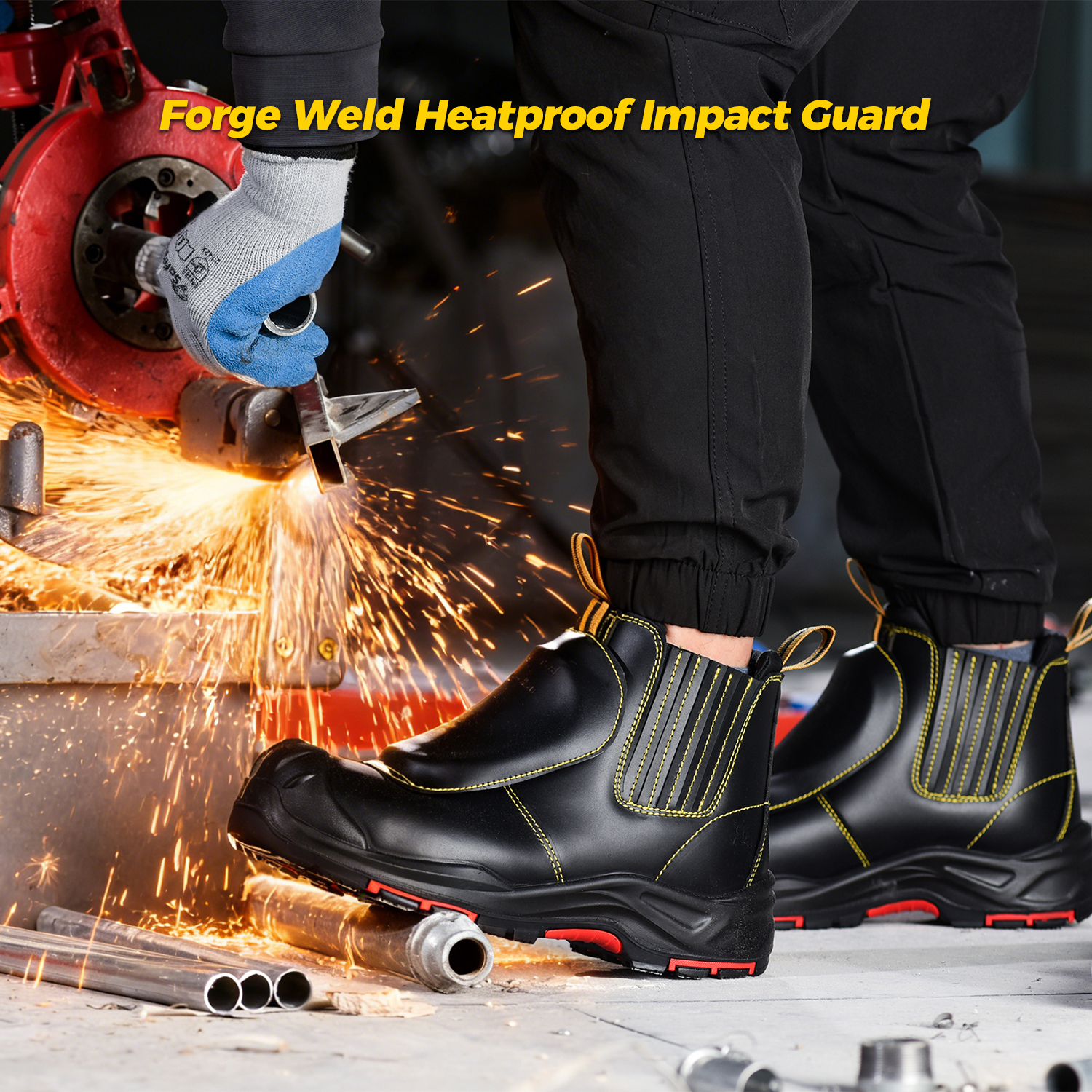 Botas de trabajo de soldadura botas de seguridad minería Metal M-8025NBK MP