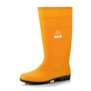 Botas de agua ocupacionales: botas de lluvia impermeables de PVC para uso en exteriores y limpieza, color amarillo