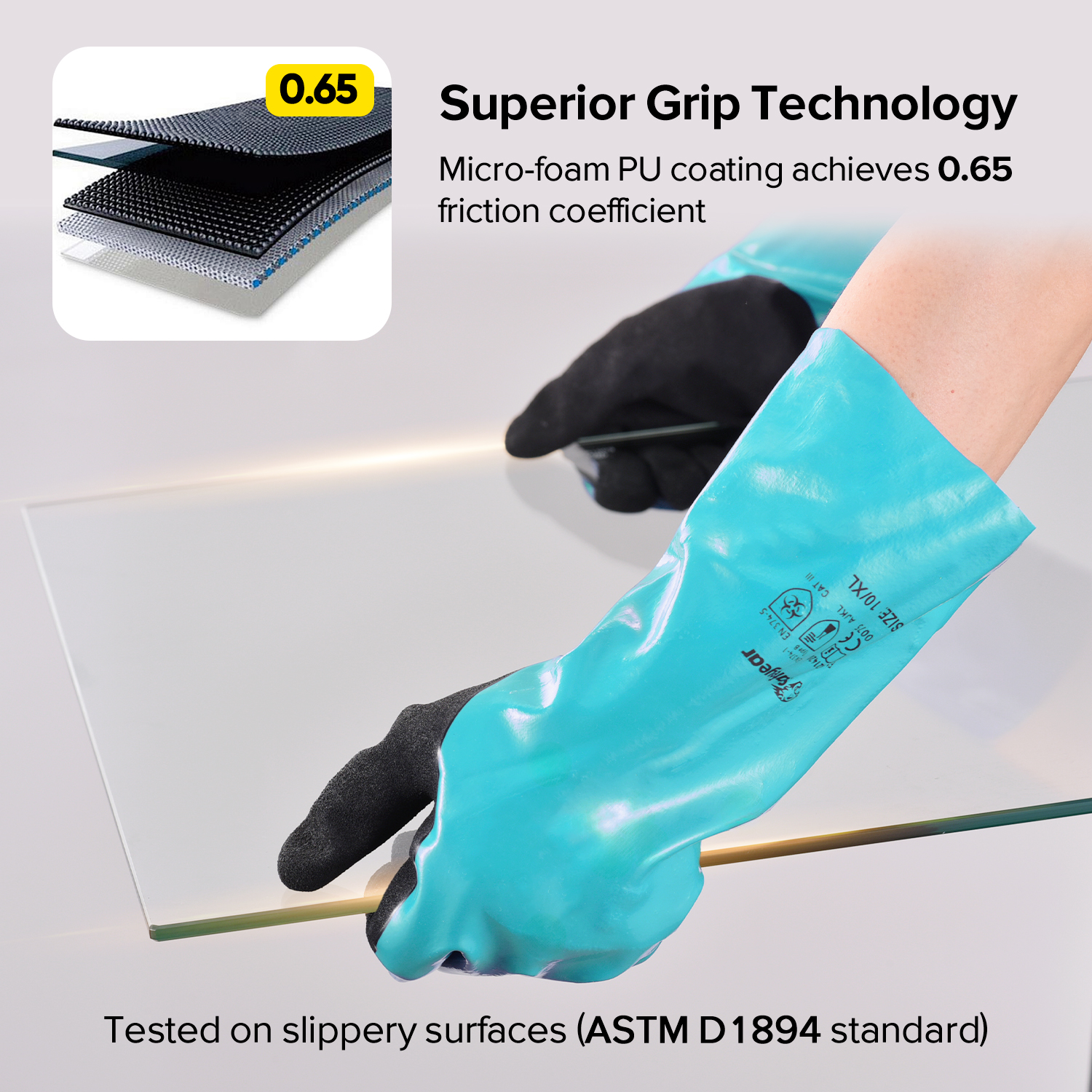 Guantes de trabajo resistentes a productos químicos y aceites NSL1868
