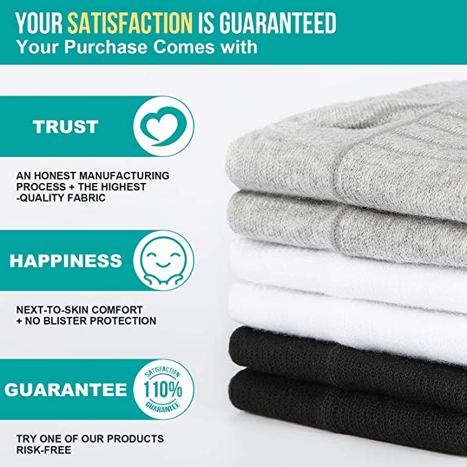 Safetoe Calcetines de Trabajo Antibacterianos 100% Algodón – 7 Pares