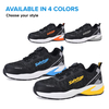 Zapatos de seguridad laboral de verano con punta de aluminio antideslizantes para trabajadores de logística L-7609 Amarillo