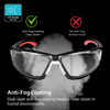 Gafas de seguridad antivaho para lugares de trabajo polvorientos con revestimiento de espuma | ANSI Z87.1 y EN166 SG037 Rojo