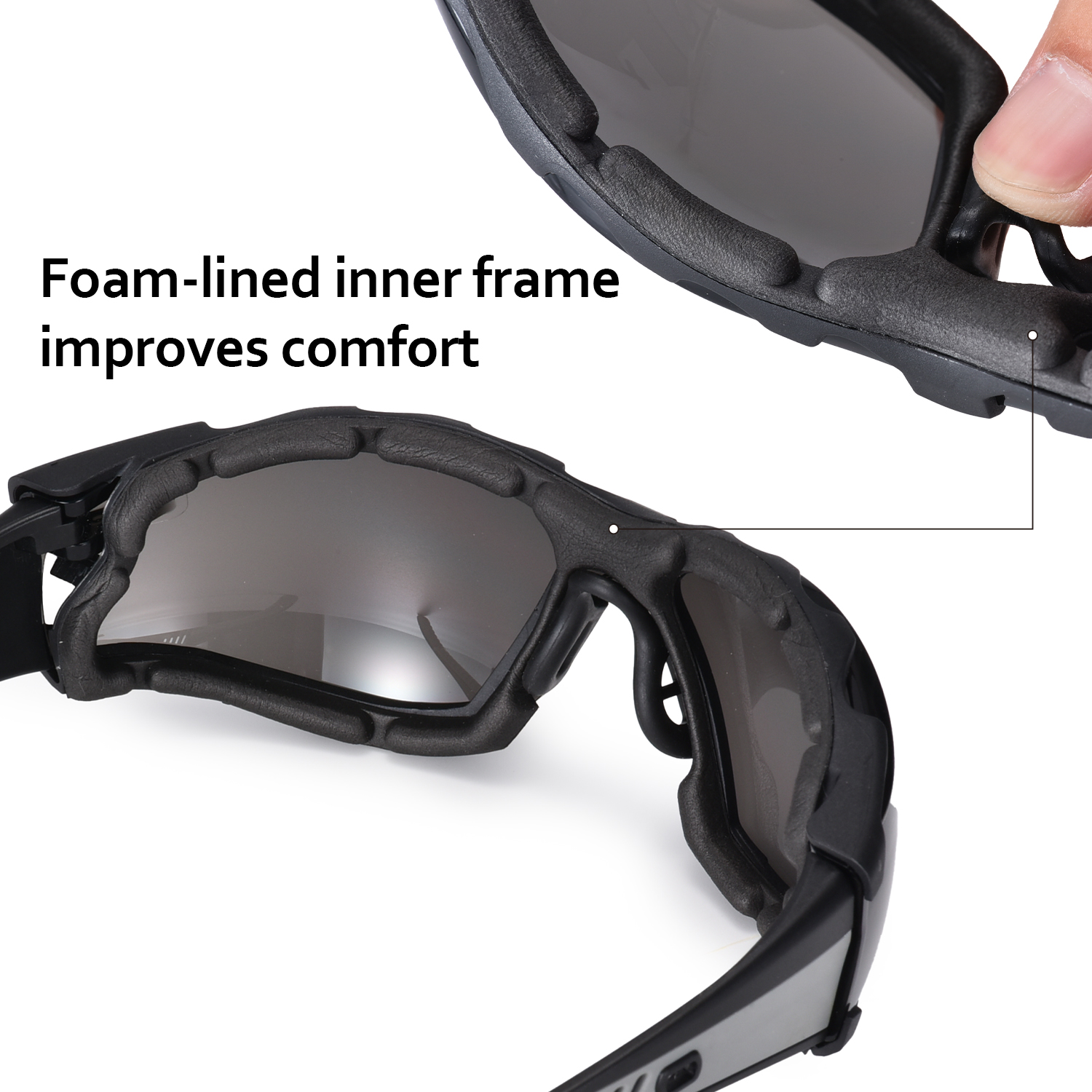 Gafas de seguridad protectores de stock listos para mujeres SG037 Negro