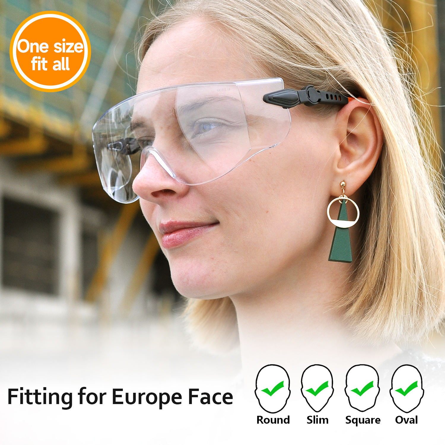 Gafas de seguridad de gran tamaño OTG que se ajustan sobre gafas graduadas | ANSI Z87.1 y EN166