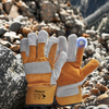 Guantes de cuero de trabajo Guantes de cuero reforzado Guantes de cuero de impacto Corte 5 FL-1015 Amarillo