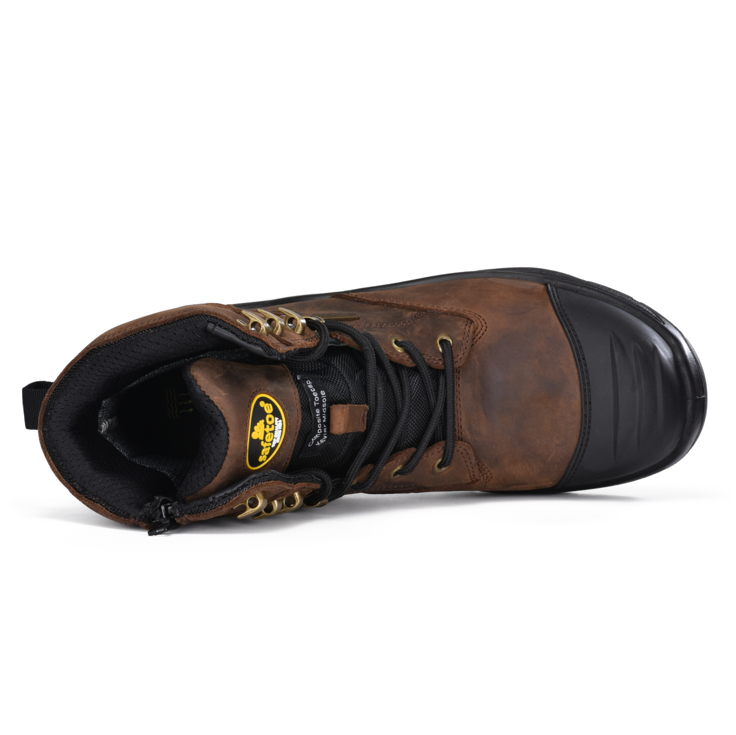 Botas de trabajo resistentes a deslizamiento Botas de seguridad impermeables S7 para hombres M-8580 Brown