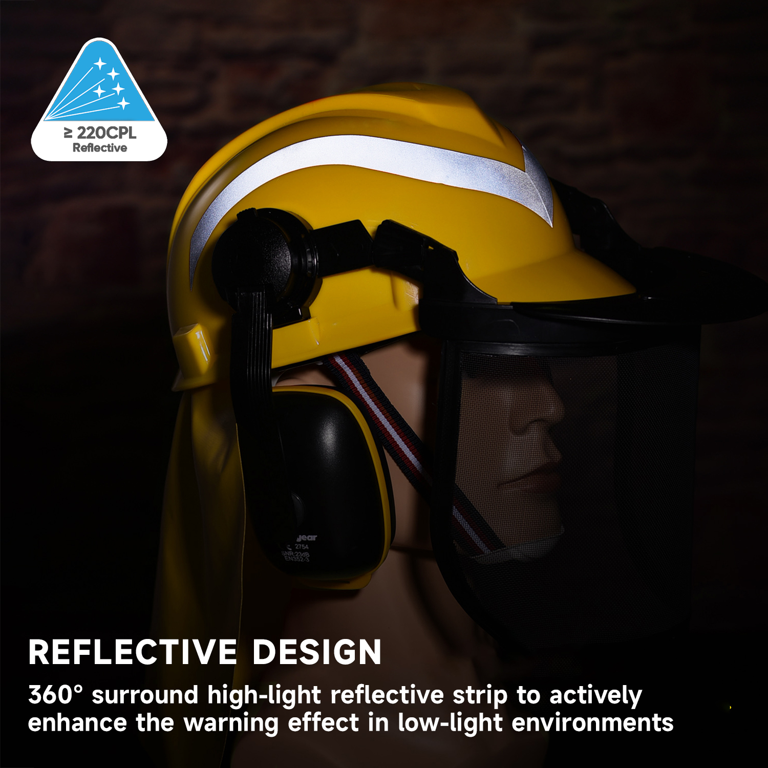 Helmets de seguridad de protección del escudo de la cara M-5009 Amarillo