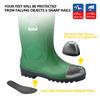 Botas de lluvia de revestimiento de piel W-6037 Verde bajo