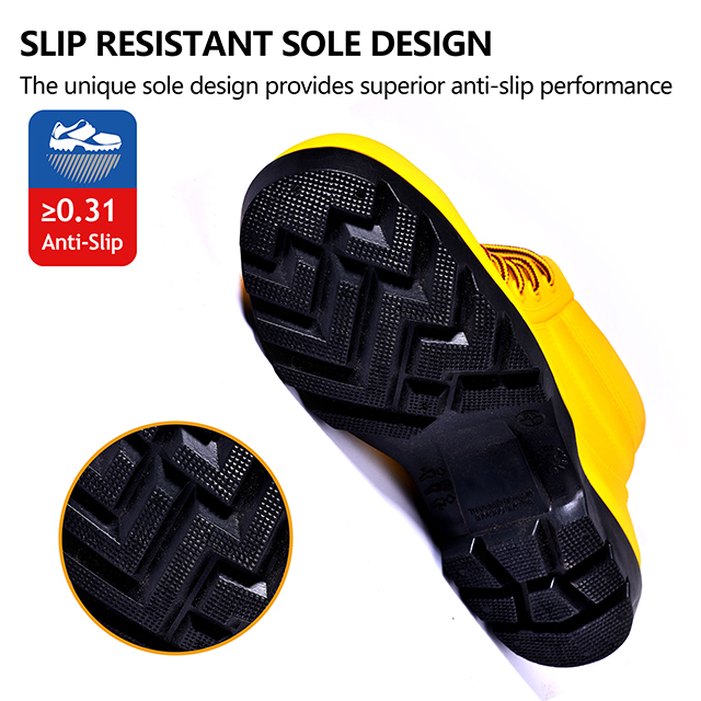 Botas de lluvia de punta de acero W-6050 amarillo