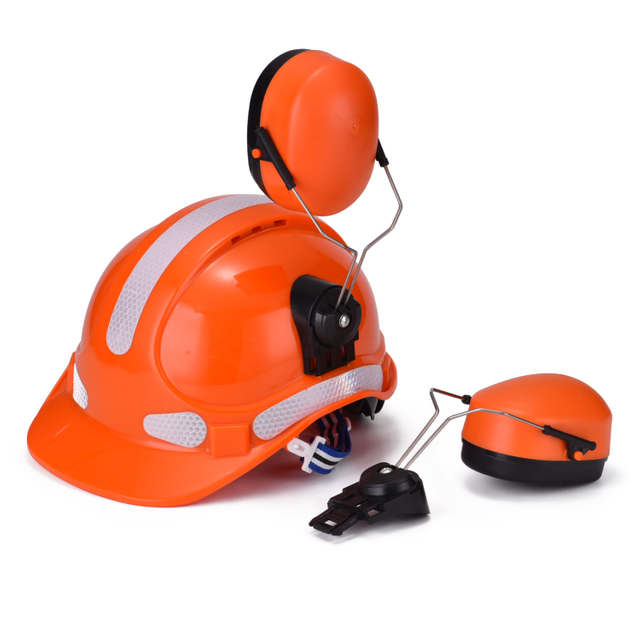  Fabricación de orejas de la construcción Casco de seguridad ABS CE Helmets de seguridad aprobados W-018 Orange