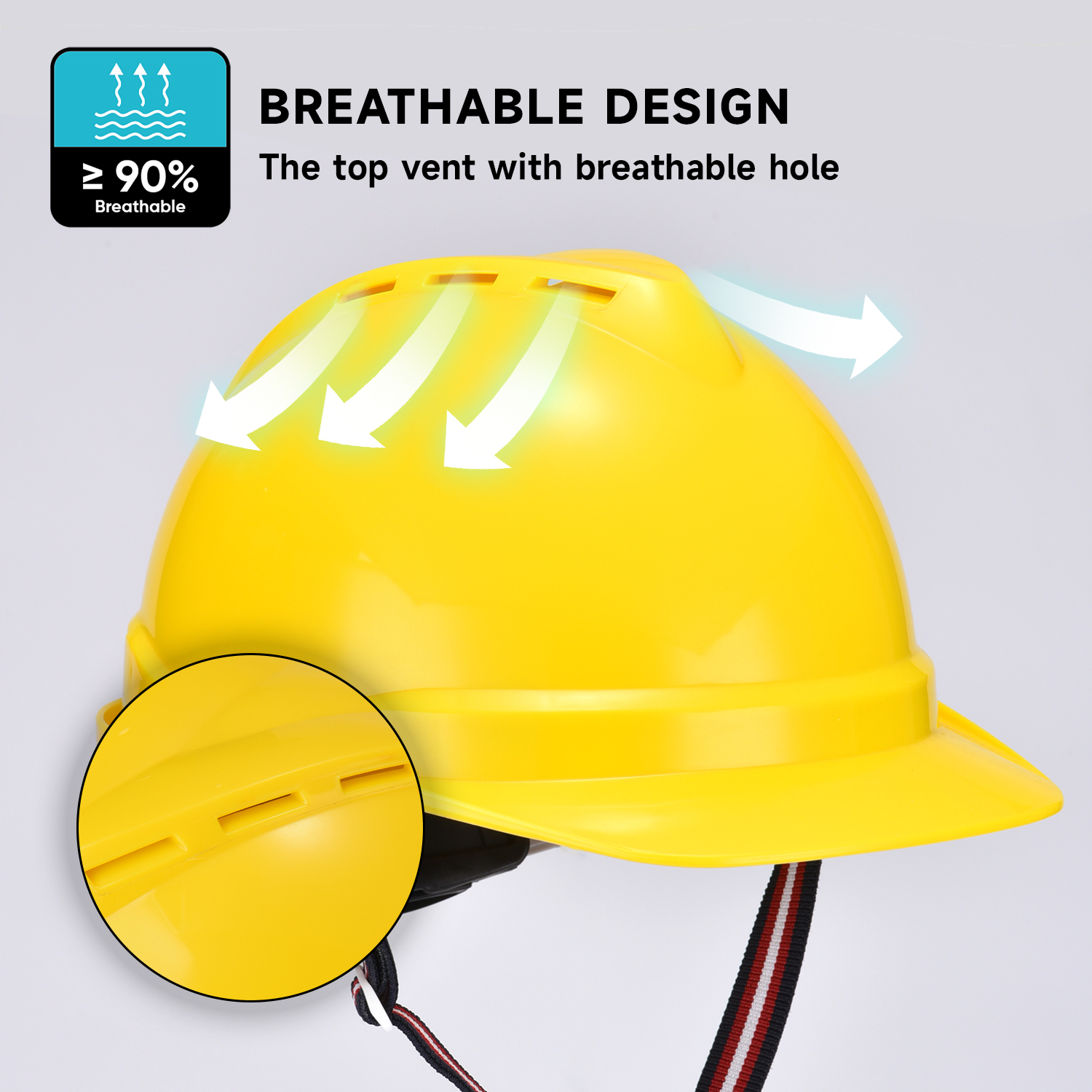 Casco de seguridad industrial amarilla W-002