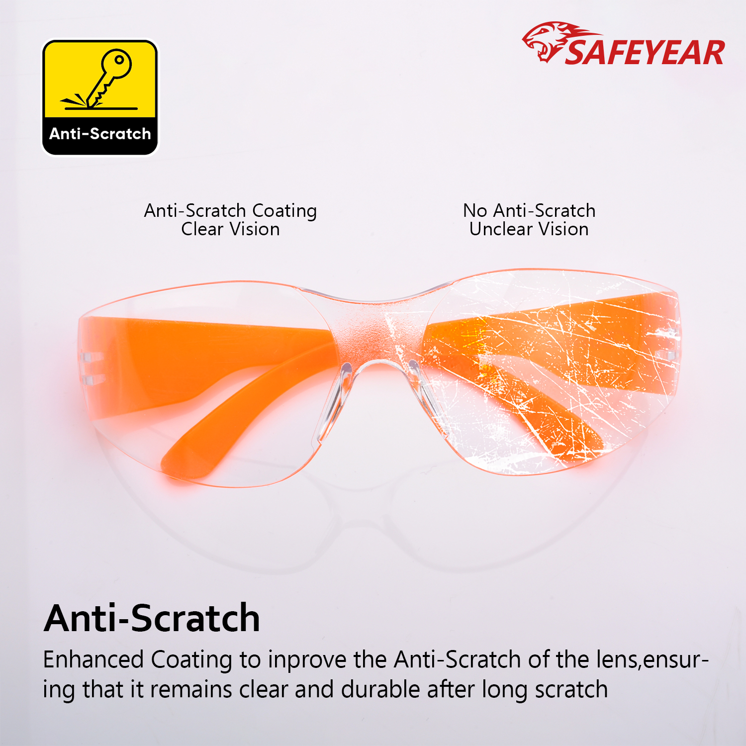 Gafas de seguridad de protección para los ojos SG001 Naranja