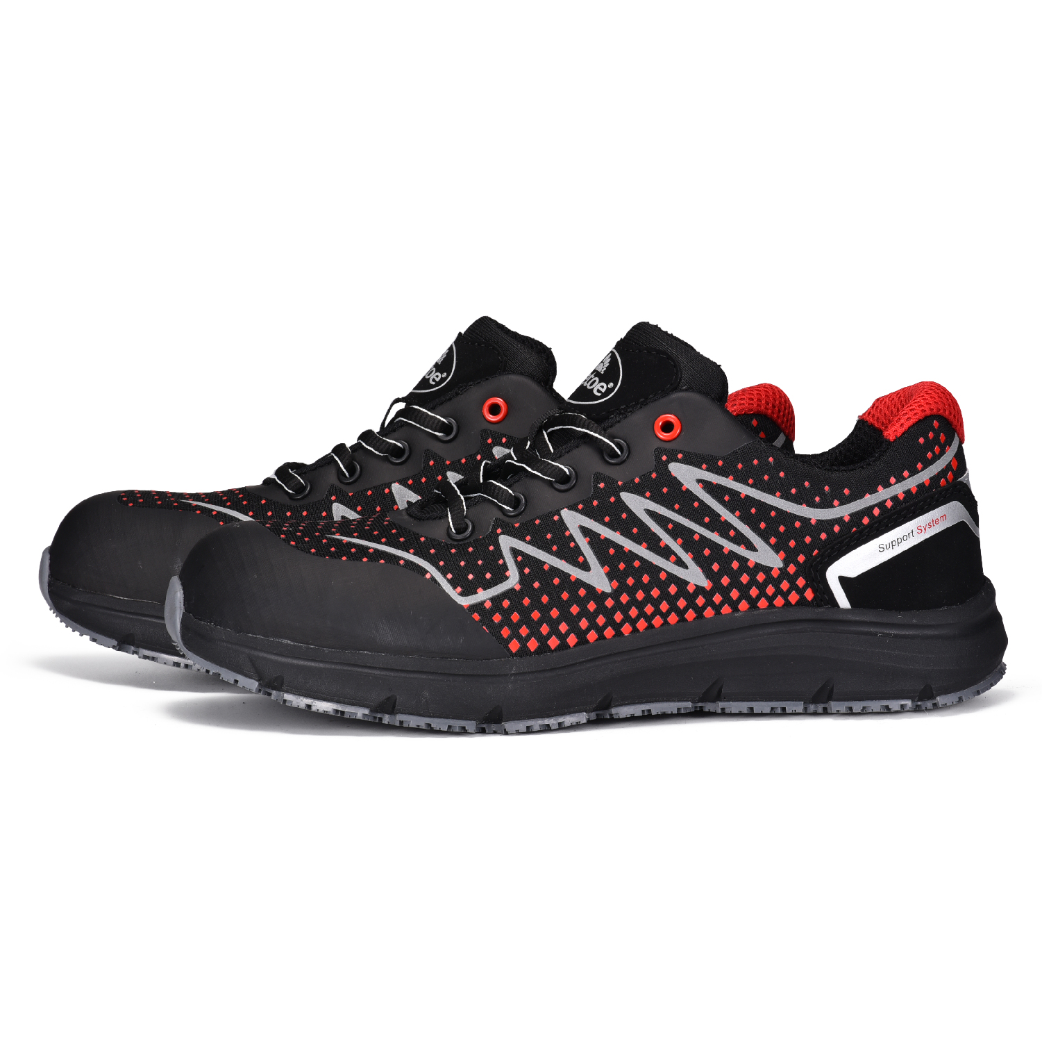 Zapatos de seguridad no metálicos ultraligeros y transpirables L-7530 rojo