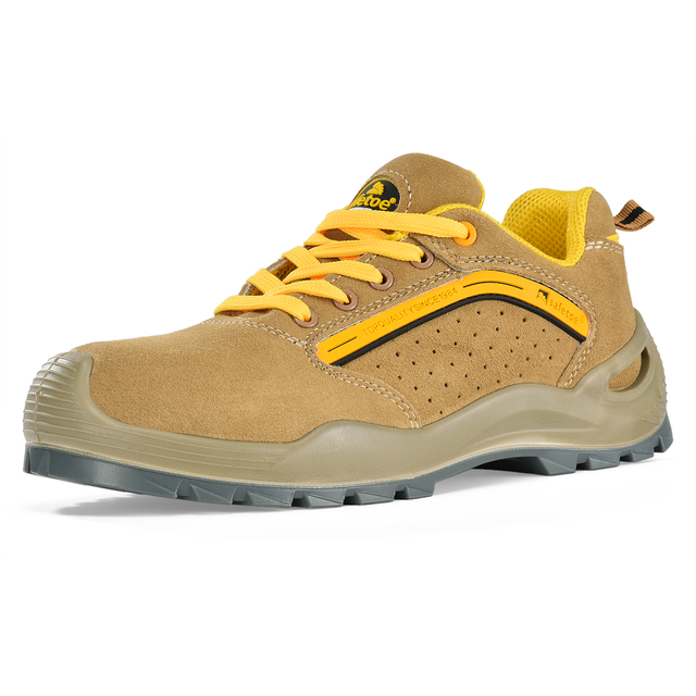 Zapatos de seguridad de cuero zapatos de seguridad transpirables l-7296