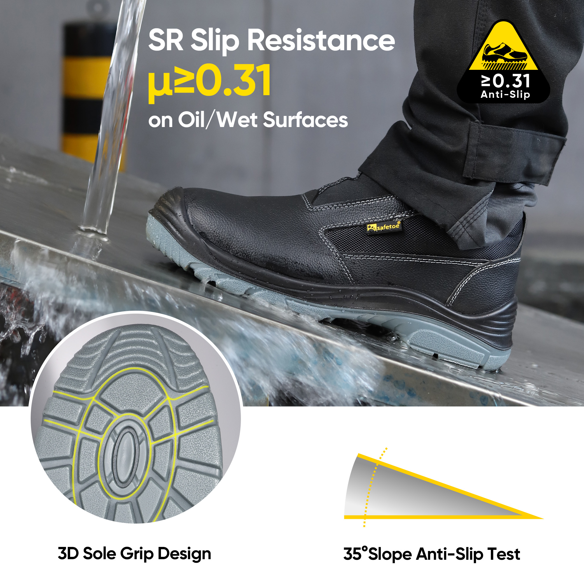 Súper sin recargo de baja tapa de acero de corte S3 Zapatos de seguridad L-7525