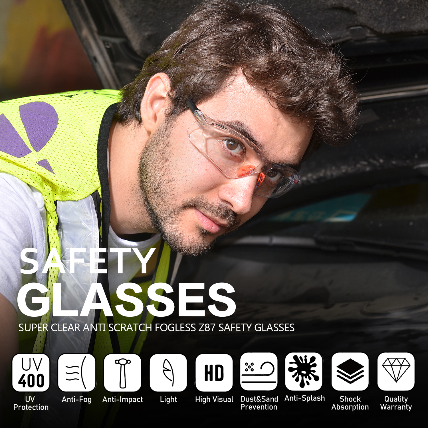 Estado listo Claro de gafas de seguridad industrial sg003or