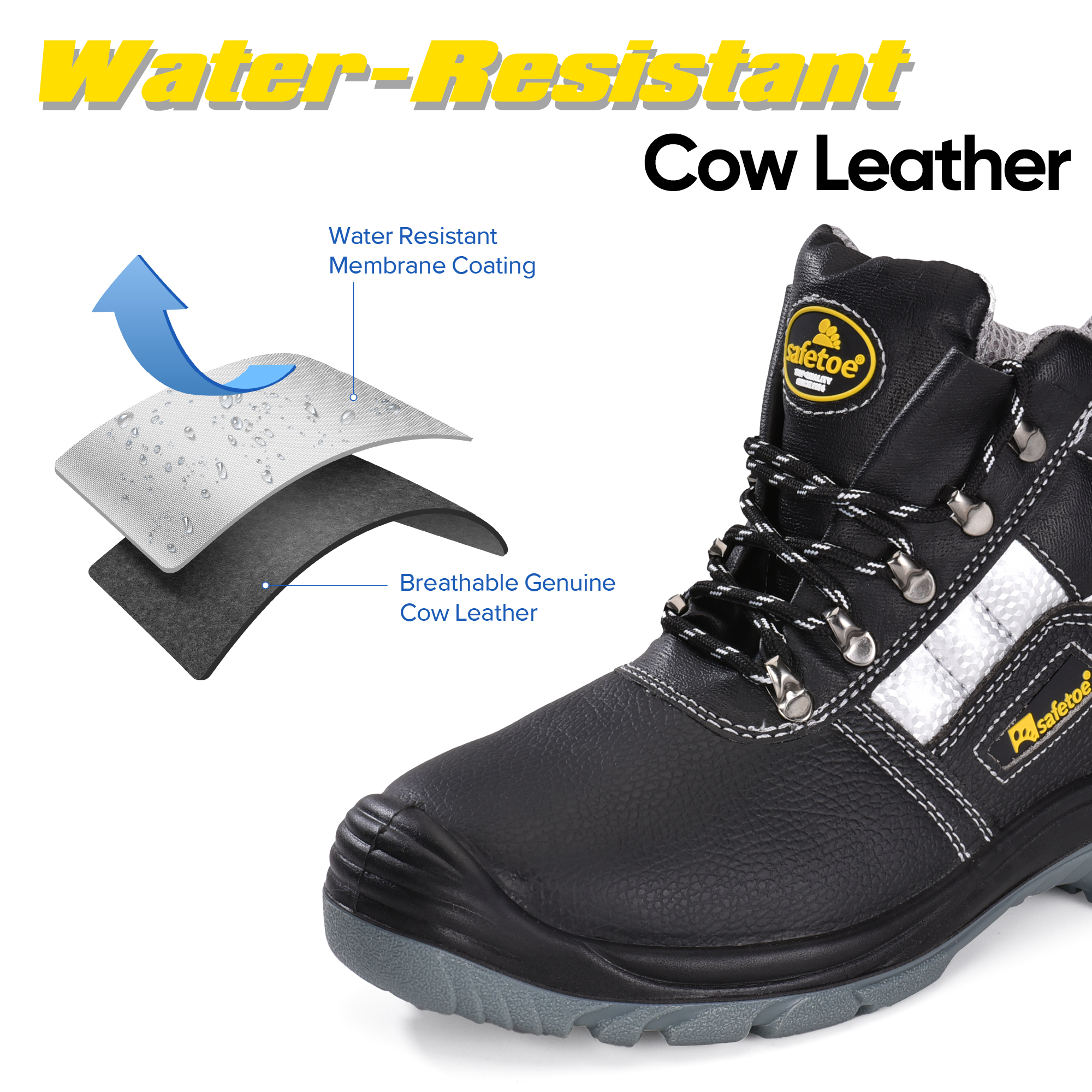 Botas de trabajo protectores de punta de acero inoxidable Vortigard ™ M-8027