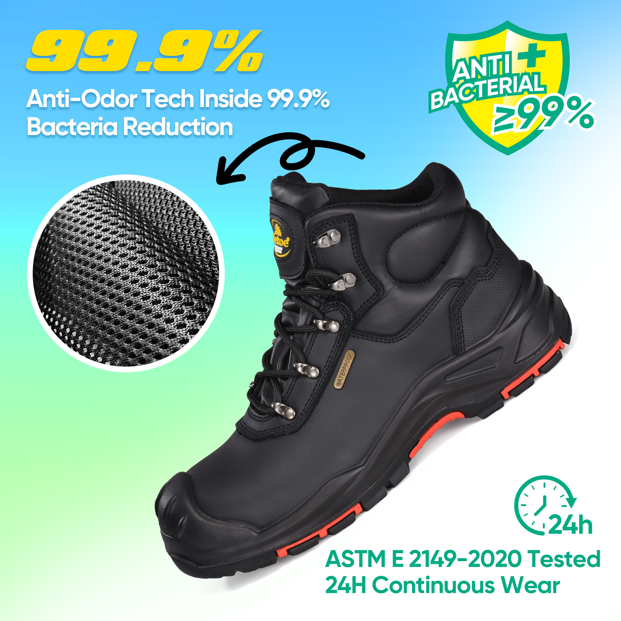 Botas de trabajo de servicio pesado con membrana resistente al agua compuesta con M-8565