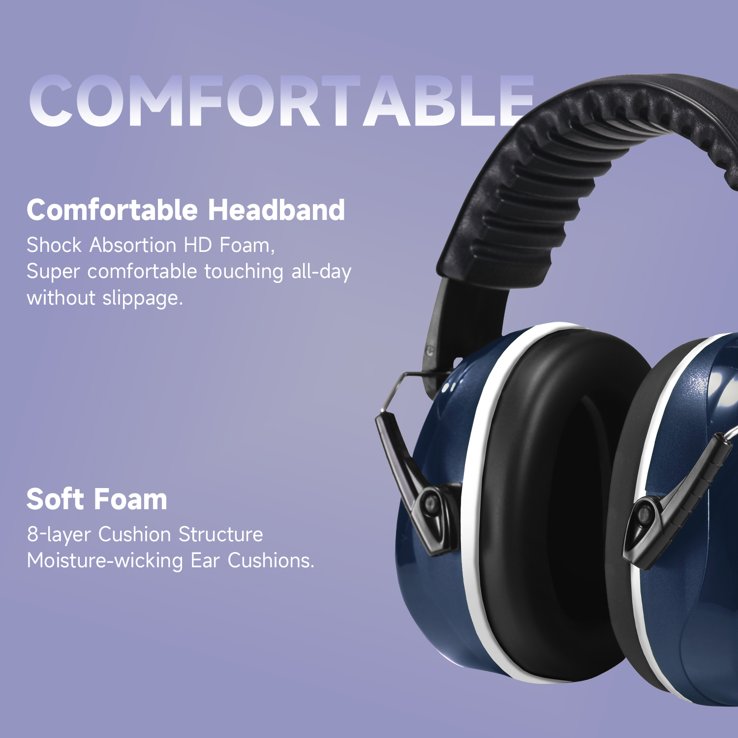 ABS Protección auditiva Muffs de orejas Protective Muffs Ready Stock FM-1B Azul