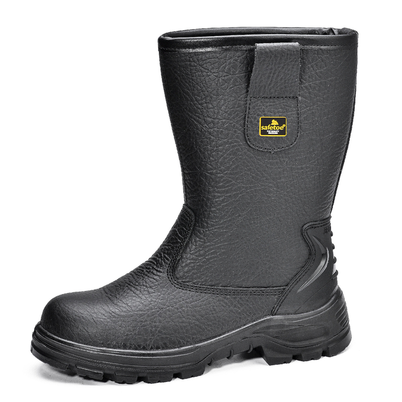  Botas industriales y de construcción de punta de acero para hombres que trabajan H-9430 Negro