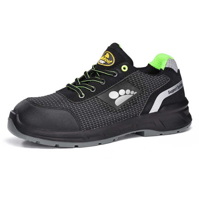 Zapatillas de trabajo de corte bajo con cordones y puntera de material compuesto para hombre y mujer L-7512 azul