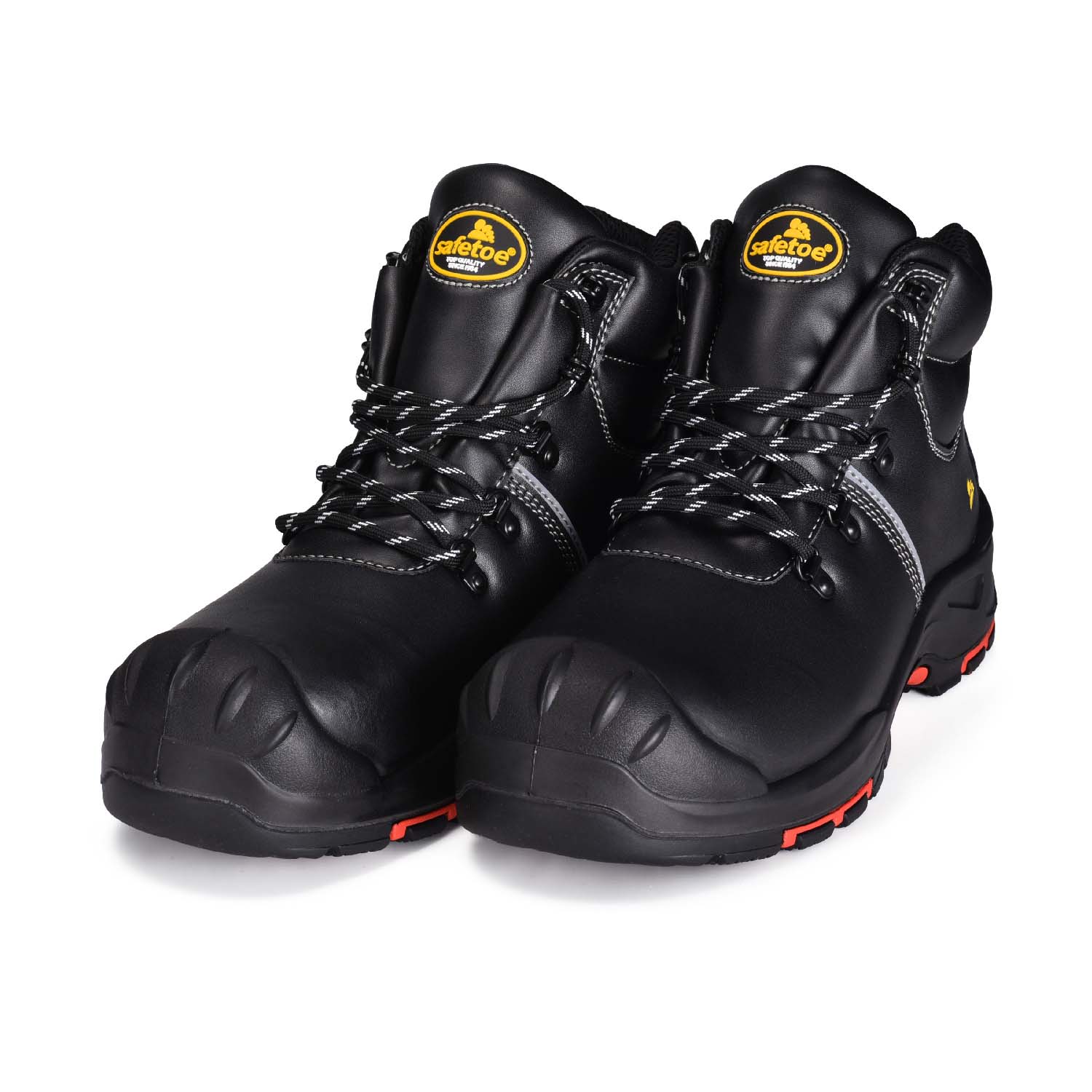 Zapatos de seguridad PU/goma impermeables con punta de acero M-8575