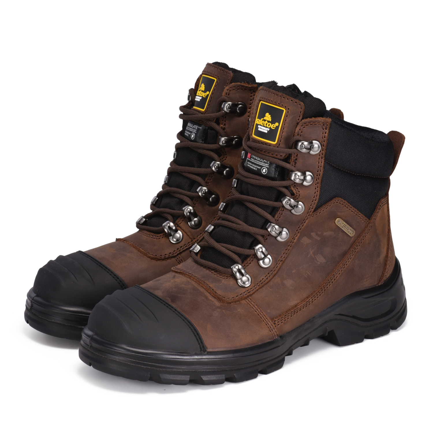  Botas de trabajo de seguridad con punta compuesta Membrana impermeable M-8577 Marrón