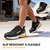 Zapatos de seguridad laboral de verano con punta de aluminio antideslizantes para trabajadores de logística L-7609 Amarillo