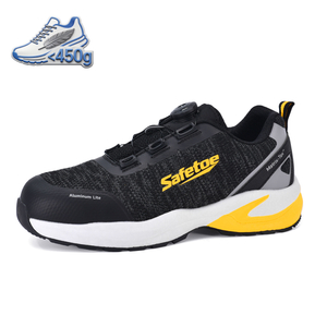 Zapatos de seguridad laboral de verano con punta de aluminio antideslizantes para trabajadores de logística L-7609 Amarillo
