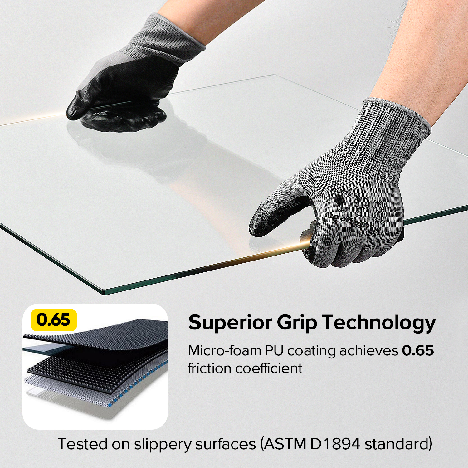 Guantes de trabajo recubiertos de espuma de nitrilo con pantalla táctil N1552 Guarder Max