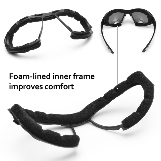 Gafas de seguridad antivaho ultracómodas con espuma interior acolchada | ANSI Z87.1 y EN166 SG002 Negro