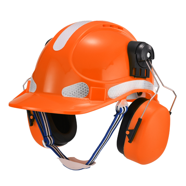  Casco de seguridad ventilado con orejeras y protección auditiva