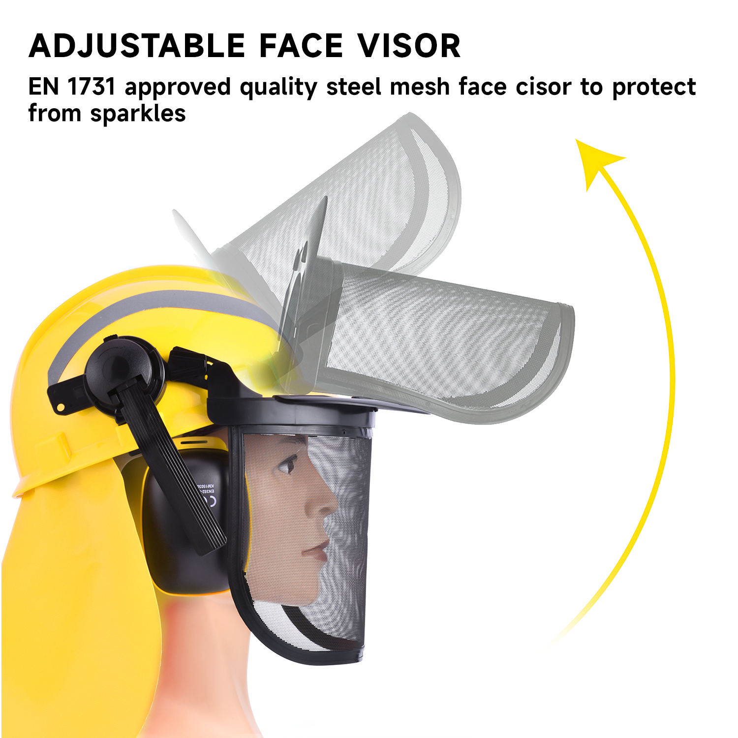 Helmets de seguridad de protección del escudo de la cara M-5009 Amarillo