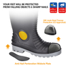 Botas de goma de goma impermeable W-6055 negro