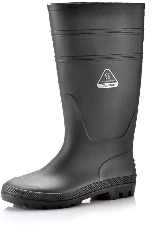 Botas de goma de lluvia de PVC W-6036 Negro