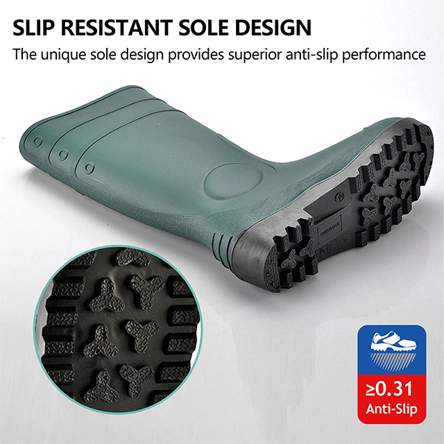 Botas de seguridad de PVC impermeables W-6037 verde