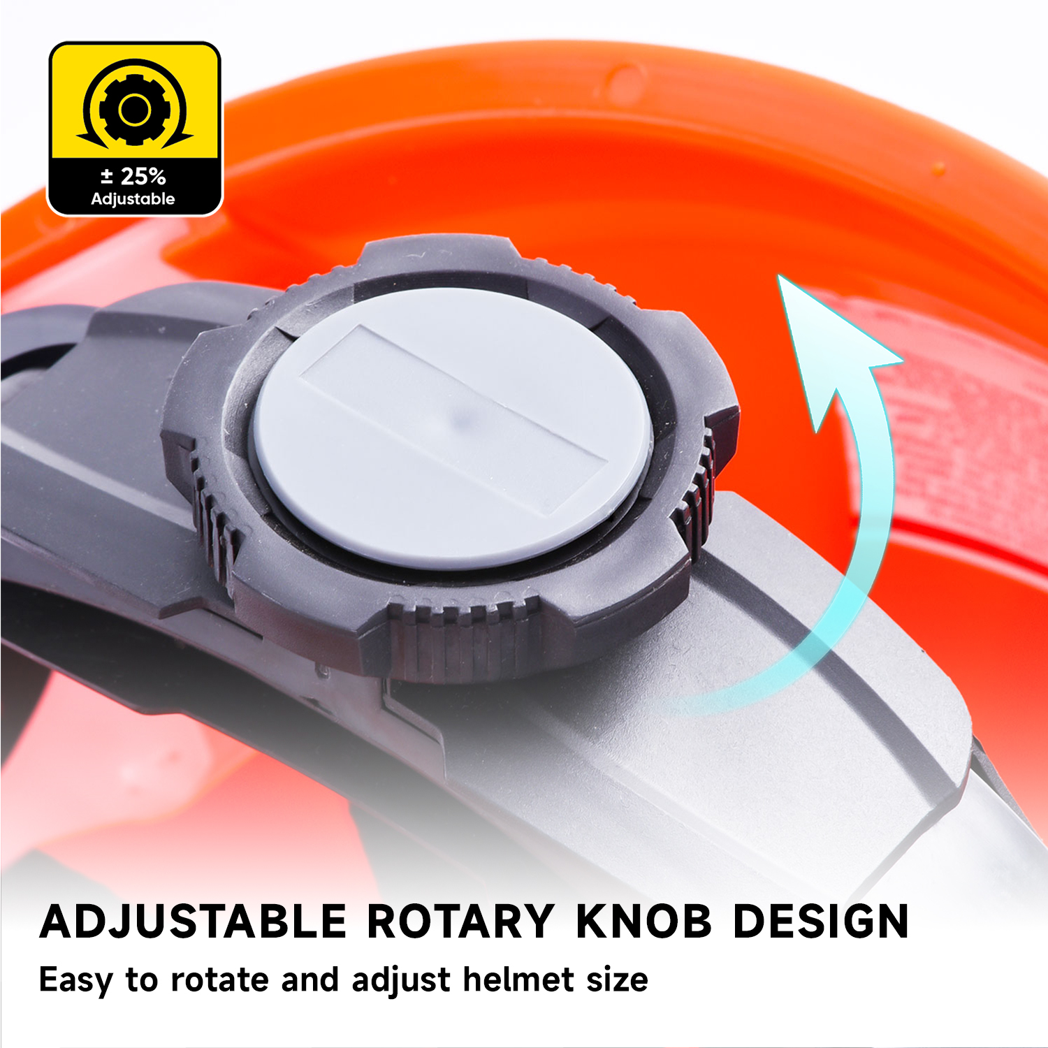 Helmets de trabajo de perilla rotativa ajustable W-018 Naranja